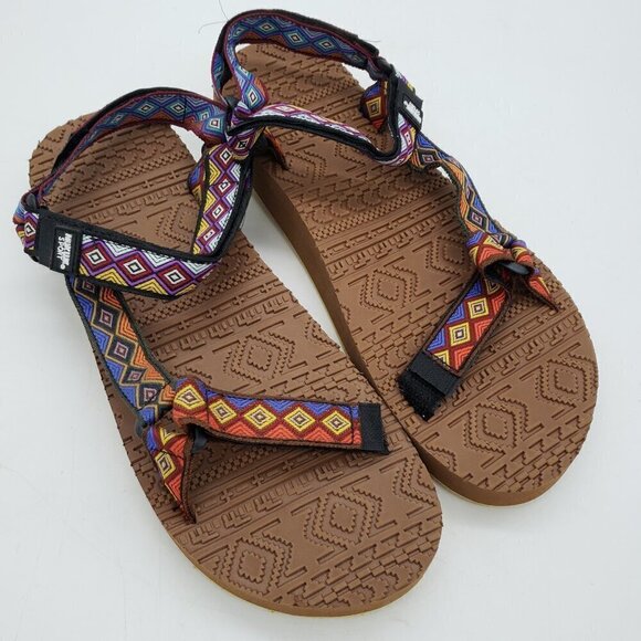 New Luk-Ees Muk Luks Sport Sandals Strappy Colorful Womens Size 9 - Picture 1 of 9